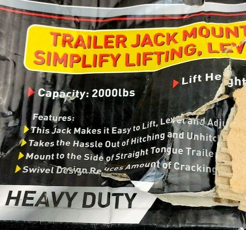 King Trailer Jack 2000 lbs Heavy Duty Lift 10" Height 16" In Open Damaged Box - Picture 9 of 11