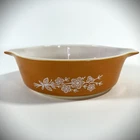 VTG PYREX "Butterfly Gold 2" 471-B 500ml Round Casserole Baking Dish No Lid EUC