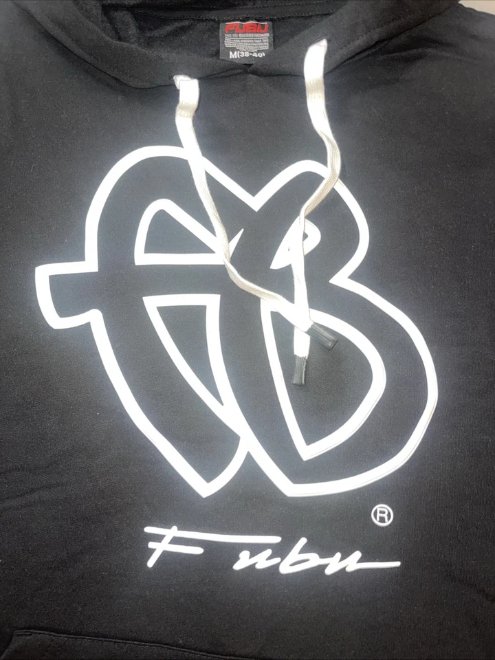 FUBU Black Hoodie Sweatshirt Mens Sz: Med Streetwear Hip Hop New No Tags - Image 2 of 4