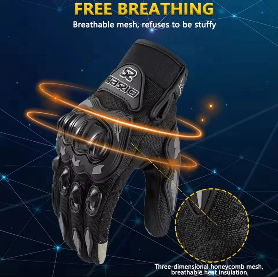 Guanto Tessuto Moto Protezione Nocche Estivo Tessuto Mesh Traforato Estivo - Immagine 2 di 4