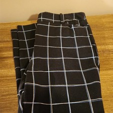 Size 8 Liz Claiborne Black Blue Plaid Pants