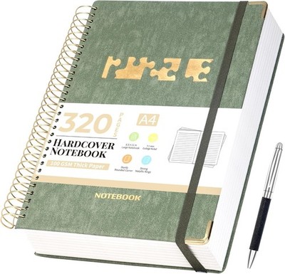 Spiral Notebook Journal 8.5''x 11'', 320 Pages College Ruled Lined Notenook w...