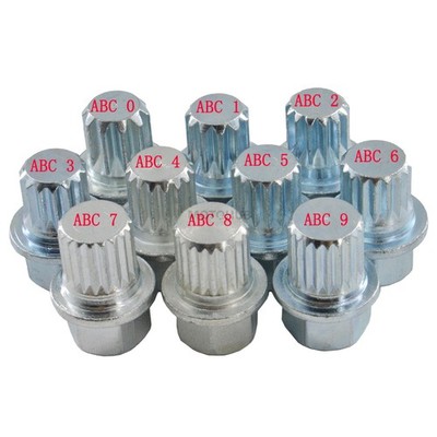 Wheel Lock Key ABC 0-9 10/11/13/14/15/16/17/19/20/21 Splines for Volkswagen Audi