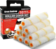 Great Andrew 10 Pack 6 Inch Paint Rollers for All Paints, 1/2" Nap Paint Roll...