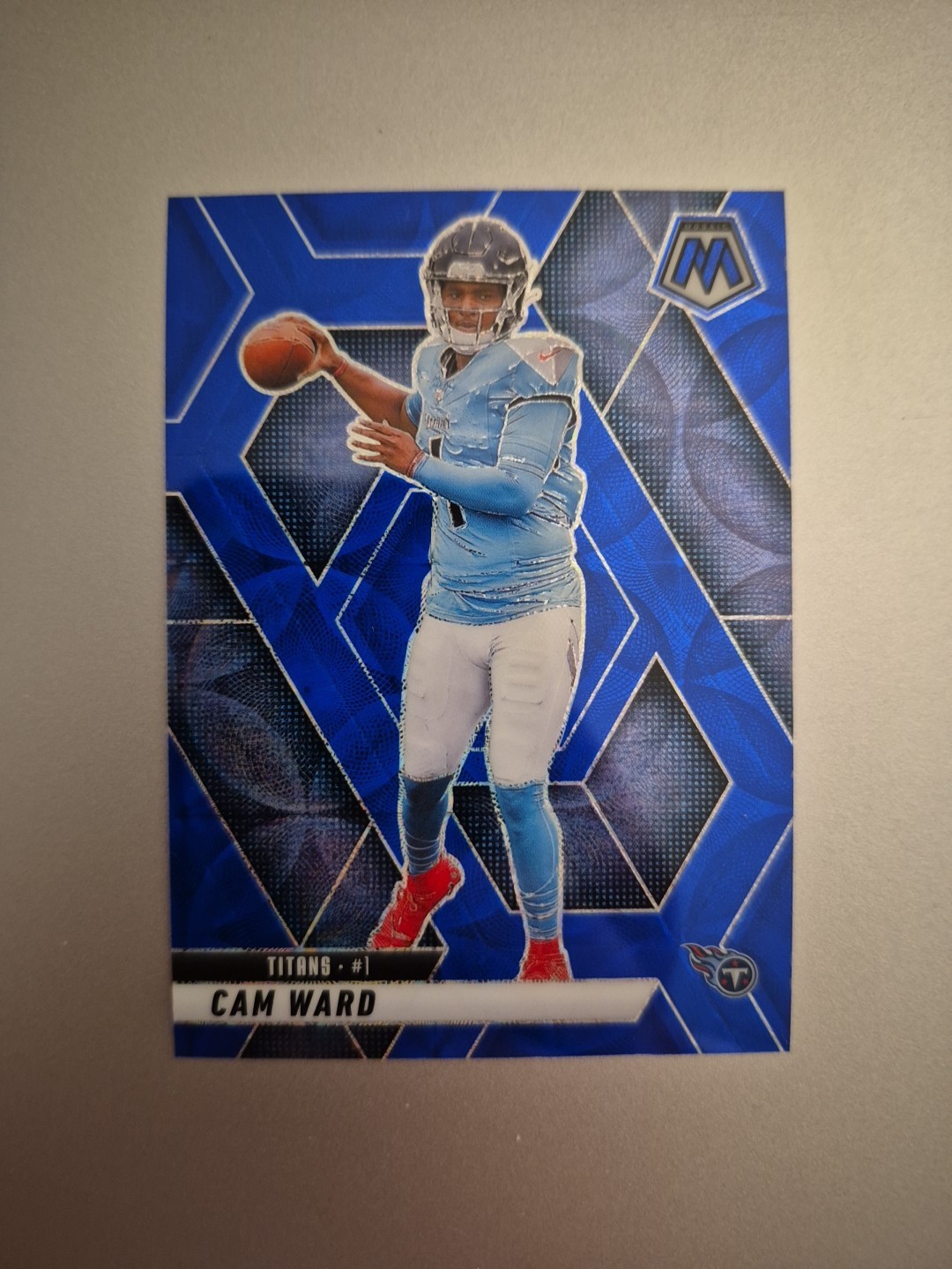 Cam Ward 2025 Panini Mosaic Football #382 Blue Scope Prizm RC Tennessee Titans