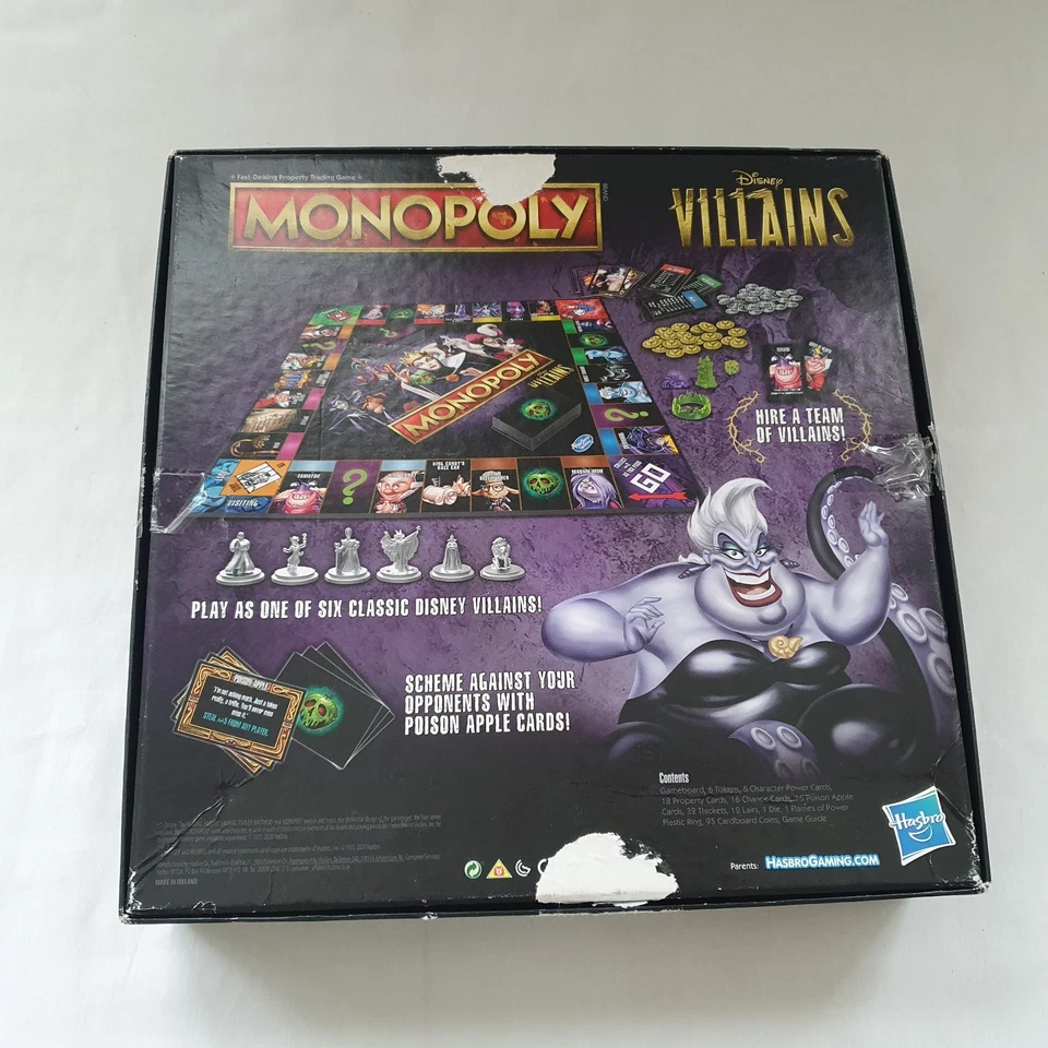 Monopoly Disney Villains Edition 2021 Family Board Game Checked & Complete - image 2 of 4