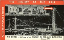 Chicago Illinois 1933 Exposition Otis Elevator Exhibit unused vintage postcard