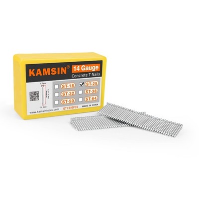 ST25 14 Gauge Concrete T Nails 1 Inch 25MM Galvanized 800 PCS/BOX Pneumatic