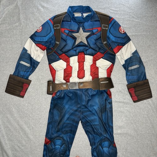 Rubies Marvel Boy's Captain America Jumpsuit & Belt Halloween Costume