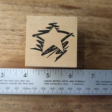 The Rubbernecker wood Mounted Rubber Stamp Negative Space Squiggly Star