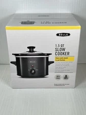BELLA 1.5QT Slow Cooker Mini Crock Pot Compact Cooking for Small Meals NEW