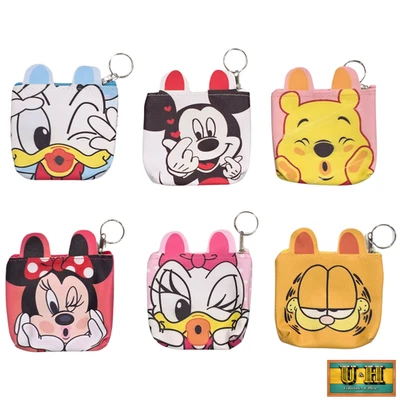 Mini Keychain Pouches NEW Mickey Garfield Winnie Minnie - Choose Your Character - Image 1 of 2