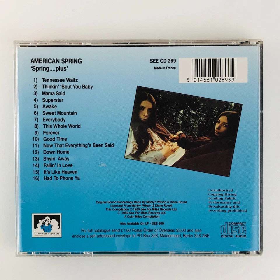 American Spring CD 1989 UK Brian Wilson Beach Boys Honeys Girl Pop Reissue Rare - Image 2 of 4