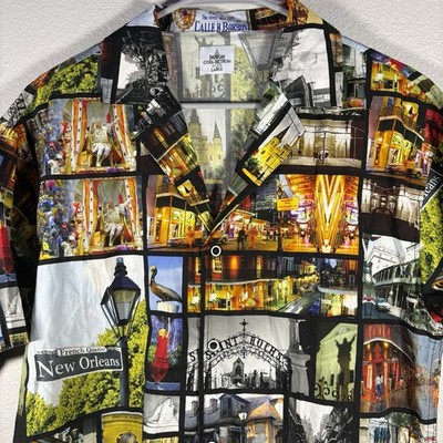 Doron Collection New Orleans Postcard Button Up Size Large