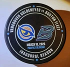 3/10/2026 PWHL Vancouver Goldeneyes vs Boston Fleet Commemorative Puck