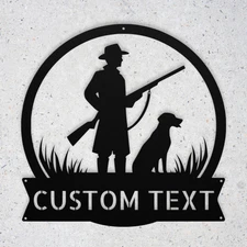 Personalized Hunter Dog Metal Sign Custom Wall Art Decor Gift for Outdoorsmen