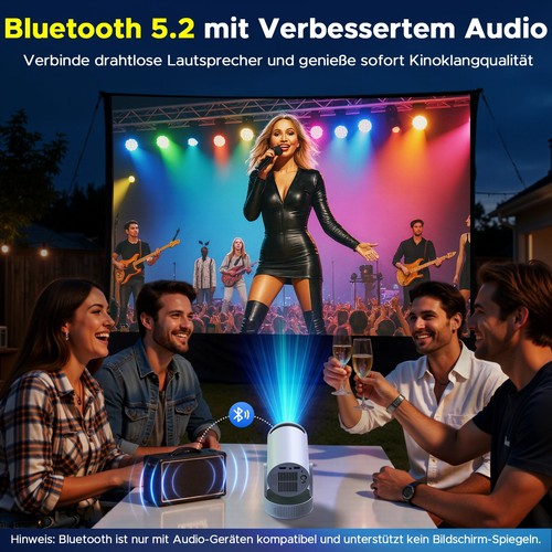 NEU Mini Tragbar Akku Beamer Projektor 4K UHD WiFi Bluetooth Android TV Heimkino - Bild 7 von 9