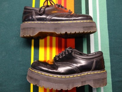 Dr. Martens 8053 Quad Shoes Mens Size 7 Black Leather Platform Chunky Casual