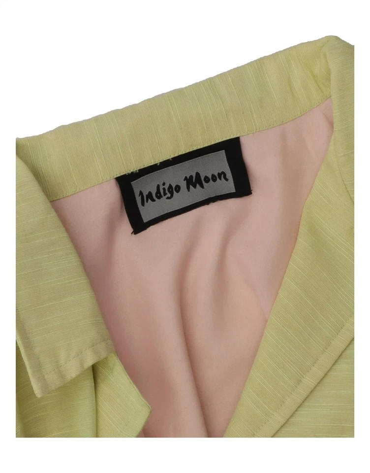 Chaqueta Blazer INDIGO MOON Mujer 3 Botones Reino Unido 14 Grande Verde Floral DV22 Foto 3 de 3