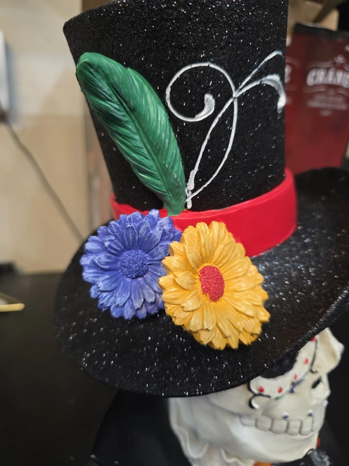 Calavera de Halloween Día de Muertos con luces LED cambiantes de color decoración utilería Foto 2 de 4