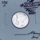 1916-D Denver Mint Mercury Dime, Superb FINE DETAILS+++, RARE This Nice!