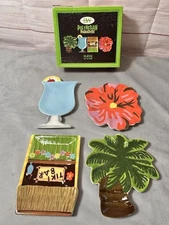 Boston Warehouse Polynesian Paradise Dessert Plates Set Of 4 Beach Tiki Palm