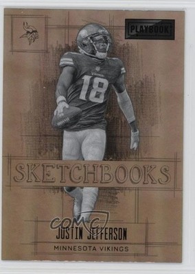 2022 Panini Playbook Sketchbooks Justin Jefferson #17 Sketch 5n4