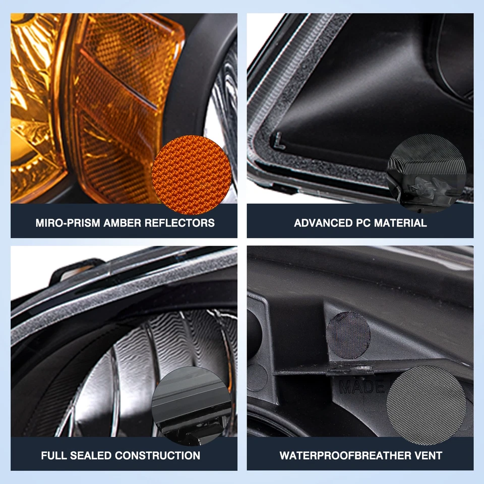 Pares de faros negros izquierda+derecha para Chevy Cobalt 07-10 Pontiac G5 2005-2010 Foto 4 de 4