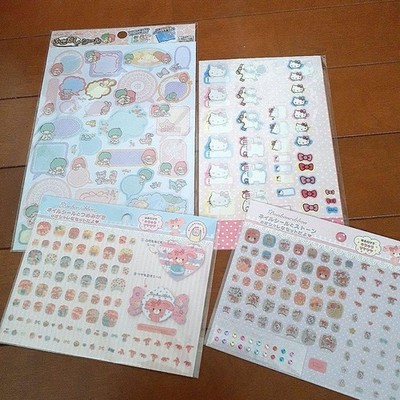 Sanrio Hello Kitty & Kiki Lala Nail Stickers Set Kids Summer Gift New