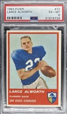 1963 Fleer #72 Lance Alworth Rookie PSA 6 LOOKS BETTER Chargers 