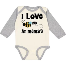 Inktastic Mema Grandchild Honeybee Long Sleeve Creeper From Grandkids House Kids