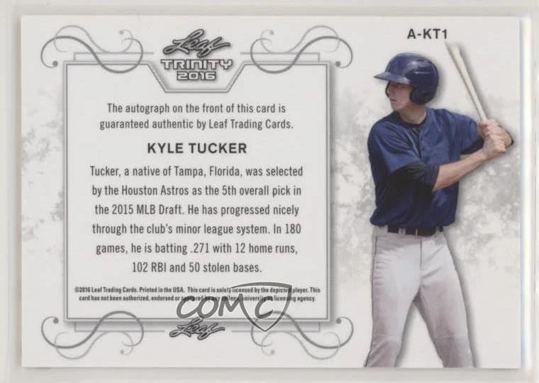 2016 Leaf Trinity Signatures Kyle Tucker #A-KT1 Auto - Image 2 of 2