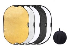 5-in-1 Photography Reflector Kit 90x120cm Rectangular  Translucent, Silver, ...