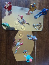 Antique German Flat Lead Figures "Ice Skaters" Winter Scene Lot - Zinnfiguren /