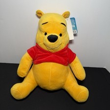Disney Winnie the Pooh Plush Stuffed Animal Yellow Red Shirt 16  NWT Soft Toy