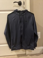 Under Armour Men's Navy Blue Full-Zip Performance Hoodie Jacket Youth Medium
