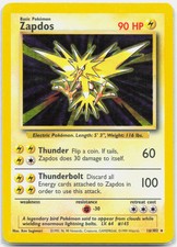 Zapdos - 16/102 Base Set Unlimited Holo Rare Pokemon - LP/MP on eBay