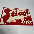 Vintage Salzburger Stiegl Bier Embossed Metal Sign Austria Beer Advertising Bar