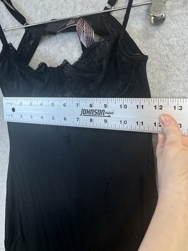 Victoria’s Secret Black Lace Bustier Slip Dress Sz S Lingerie Nightgown - Picture 7 of 17