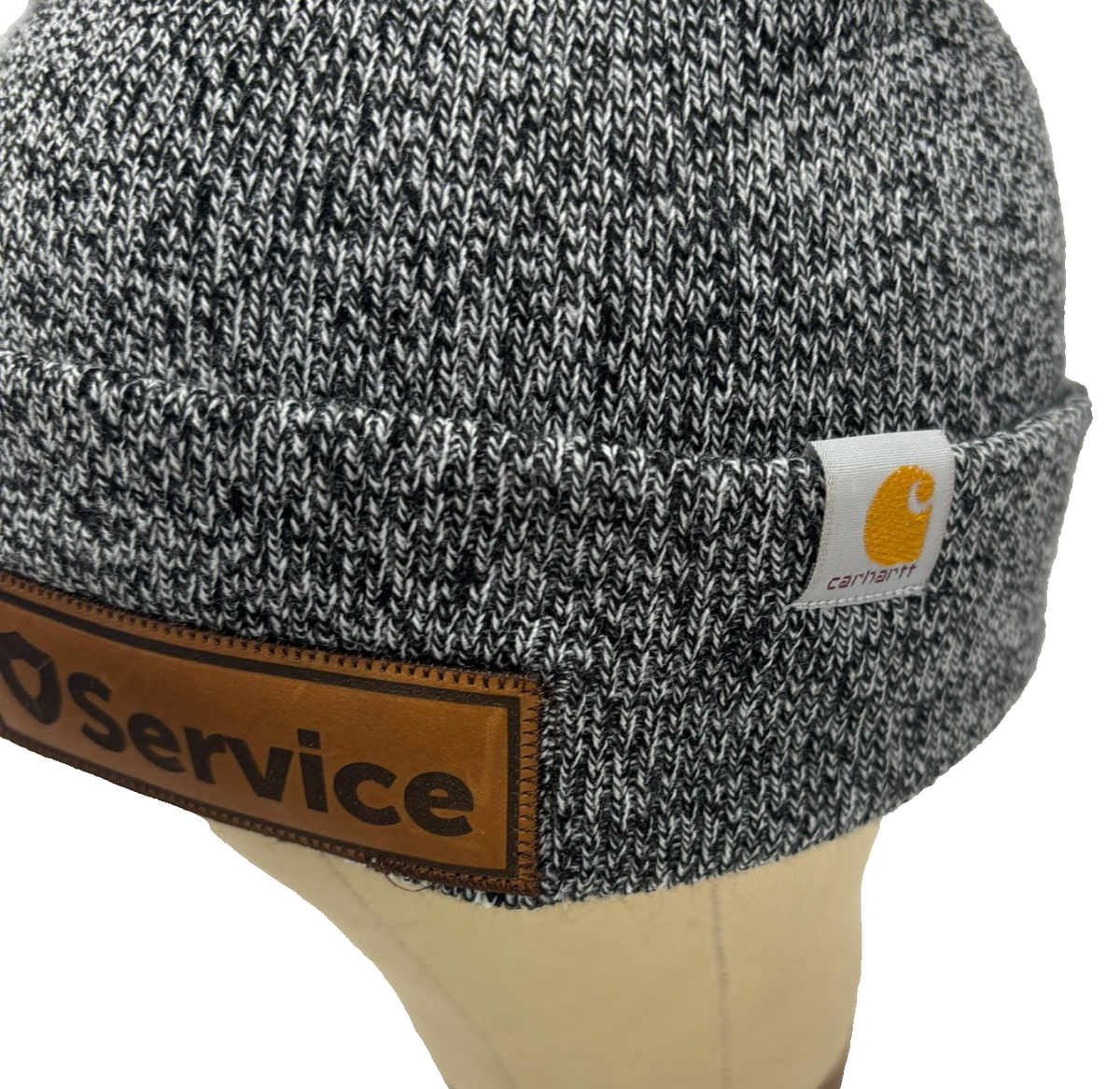 Adult Carhartt Knit Cuffed Beanie Heather Gray Service Patch One Size NWT