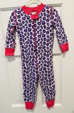 Hanna Andersson Organic Cotton Vibrant Purple and Pink Leopard Pajamas Sz 18-24M