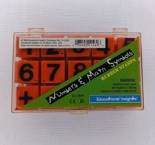 Vintage 1994 Educational Insights Numbers  Math Symbols Rubber Stamp Set Of 15