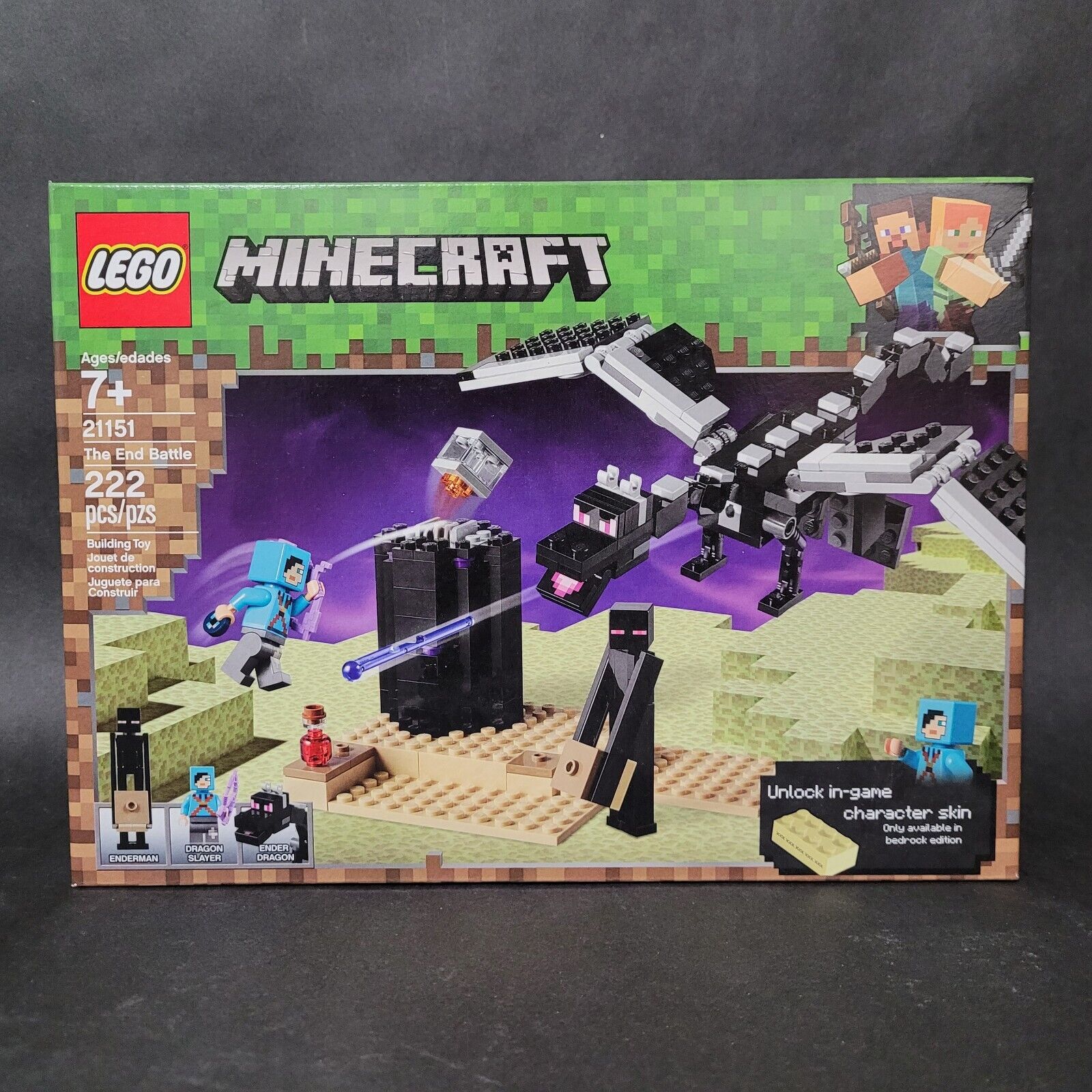 LEGO Minecraft The End Battle 21151 Ender Dragon Building Kit includes  Dragon (a