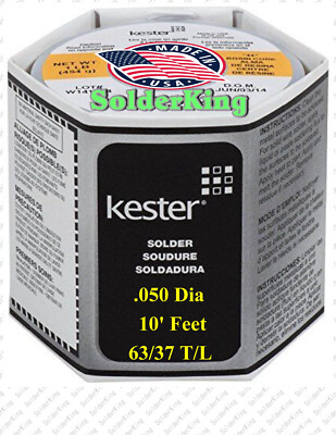 GENUINE KESTER SOLDER 63/37, 0.050  (1.07mm) ROSIN CORE, 10 FEET + FREE FLUX