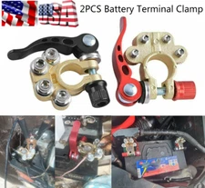 2x Quick Disconnect Cables Connectors Car Battery Post Clamp Terminal Connection
