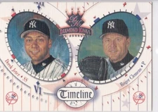 DEREK JETER & ROGER CLEMENS Dual NY YANKEES Baseball Card DIAMOND KINGS TIMELINE