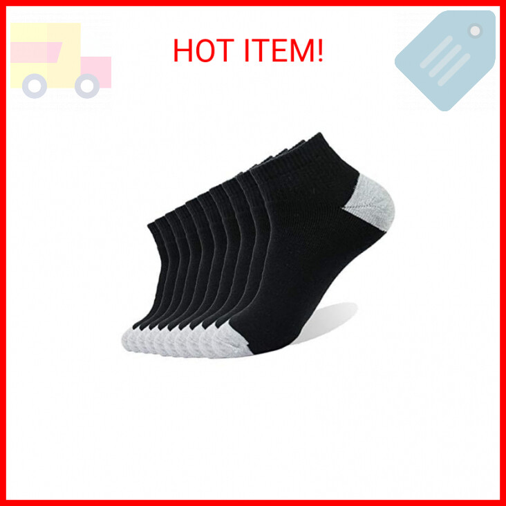EnerWear 10-Pack Men's Breathable Moisture-Wicking Low-Cut Cotton Socks
