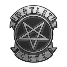 Image of OFFICIAL LICENSED - MOTLEY CRUE - PENTAGRAM METAL PIN BADGE HEAVY METAL ROCK