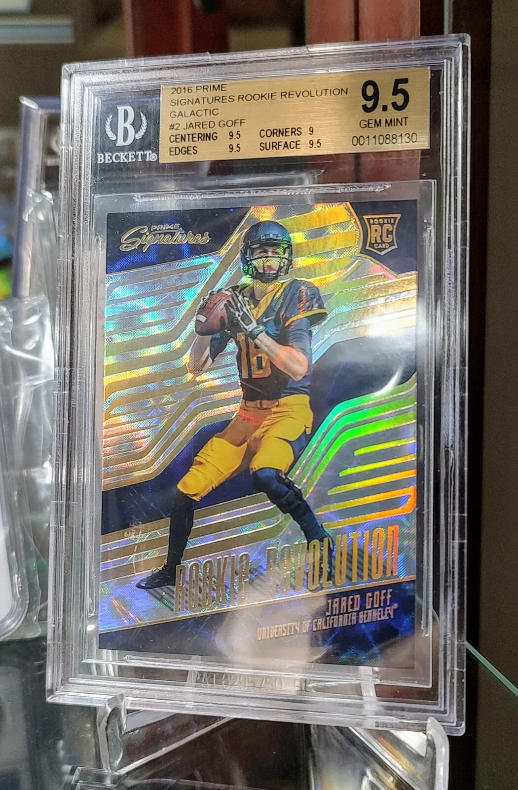 Jared Goff Panini Prime Signatures Rookie Revolution #RRJG Galactic