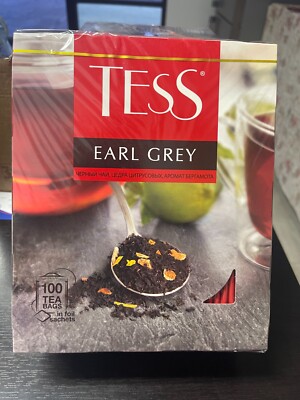 TESS EARL GREY BLACK TEA CITRUS PEELS BERGAMOT FLAVOUR 100 BAGS NON-GMO RUSSIAN